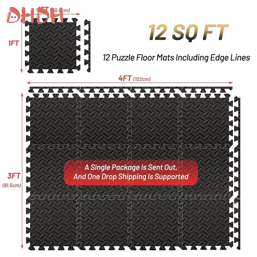 4~20Pcs Puzzle Fitness Mat, Eva Interlocking Foam Floor Tiles for Home Gym, Home Gym Equipment Mat, Non-Slip Floor Mat for Kids