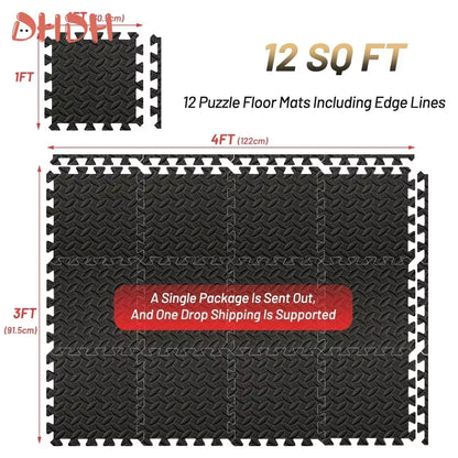 4~20Pcs Puzzle Fitness Mat, Eva Interlocking Foam Floor Tiles for Home Gym, Home Gym Equipment Mat, Non-Slip Floor Mat for Kids