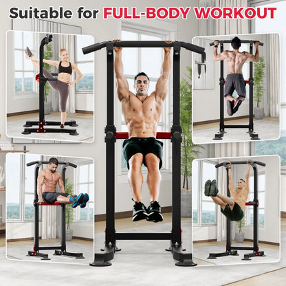 Pull up Bar Dip Station Power Tower Home Gym Equipment 300 Lb Load Steel