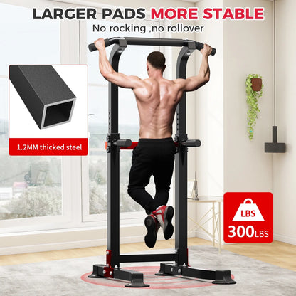 Pull up Bar Dip Station Power Tower Home Gym Equipment 300 Lb Load Steel