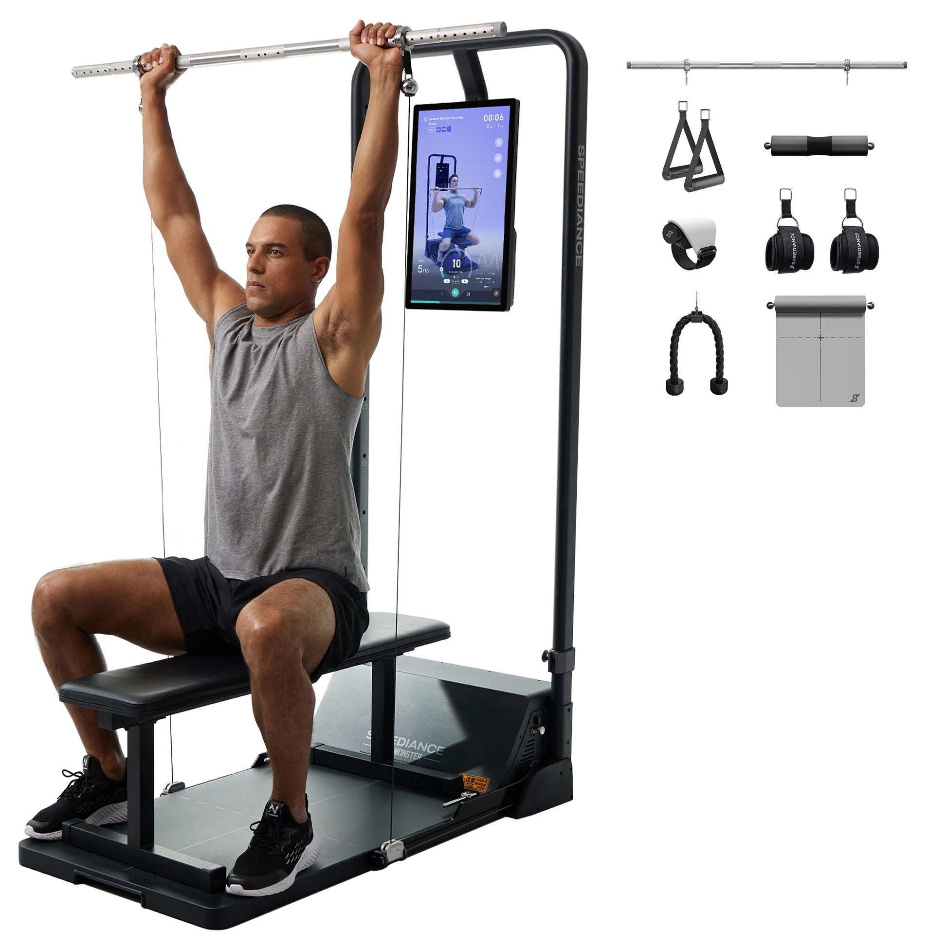 Gym Monster – All-In-One Home Gym Workout Machine with 220LBS Digital Weight, Full Body Strength Training Equipment, No Installation Required
