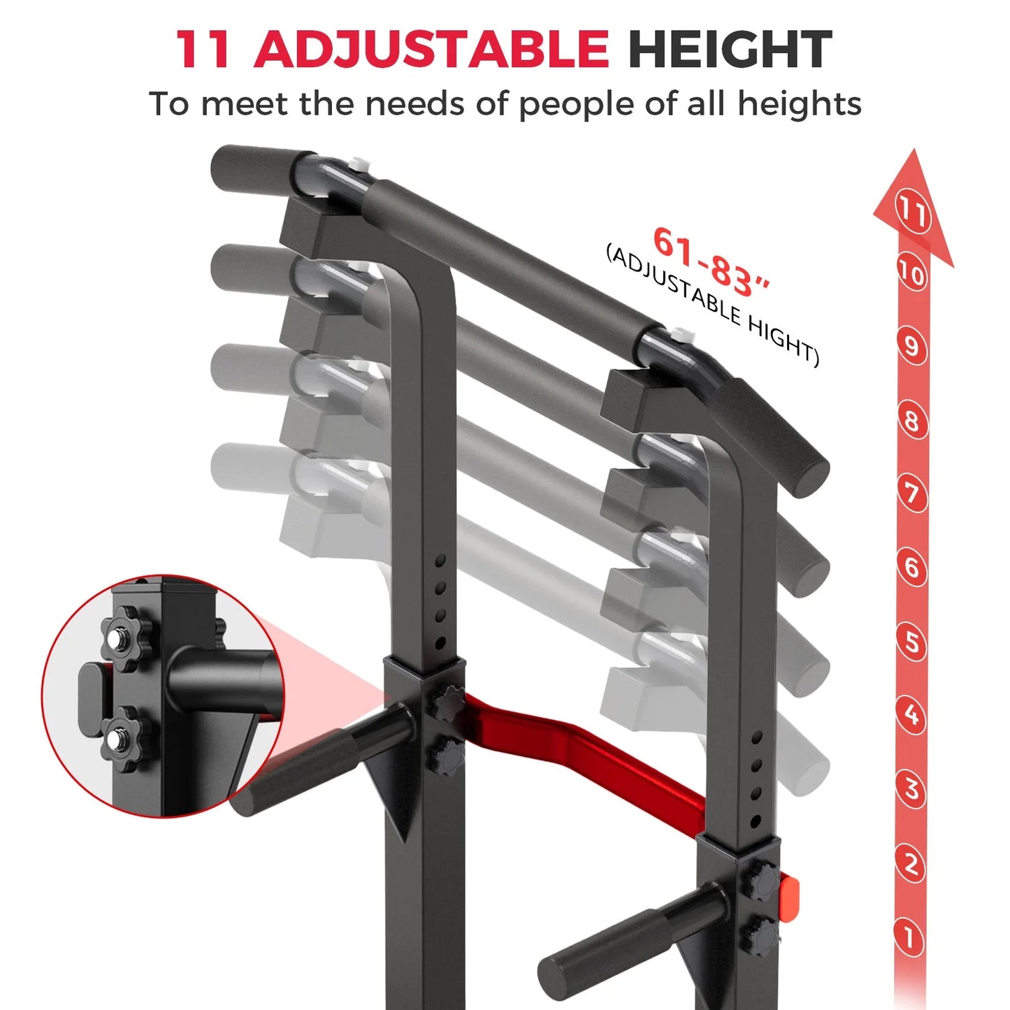 Pull up Bar Dip Station Power Tower Home Gym Equipment 300 Lb Load Steel