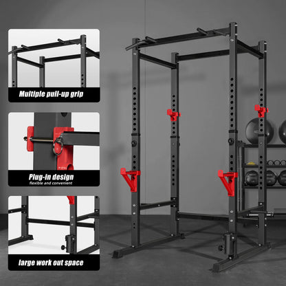 1000Lb Capacity Power Rack, Rack Cage for Weight Training, Adjustable Squat Stand Rack for Home Gym Equipment, Lifting Cage