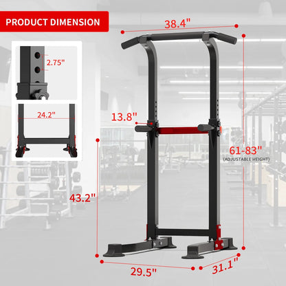 Pull up Bar Dip Station Power Tower Home Gym Equipment 300 Lb Load Steel