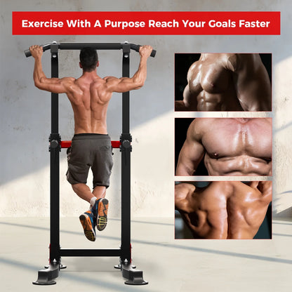 Pull up Bar Dip Station Power Tower Home Gym Equipment 300 Lb Load Steel