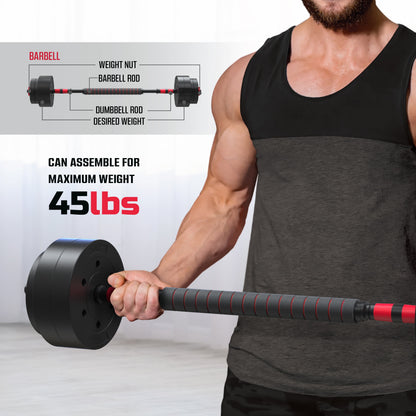 Smartbell Gym 5-In-1 Adjustable Dumbbell Set & Weight Set for Home Workouts, 45 Lbs