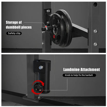 1000Lb Capacity Power Rack, Rack Cage for Weight Training, Adjustable Squat Stand Rack for Home Gym Equipment, Lifting Cage