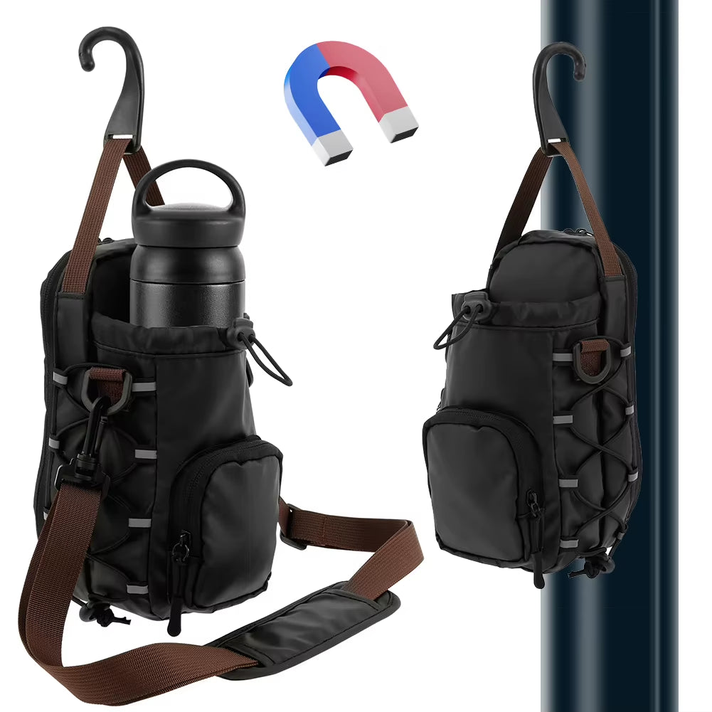 Magnetic Gym Sling Bag with Water Bottle Holder Gym Crossbody Bag Gym Bottle Carrier Bag for Men Women Gym Accessories Organizer